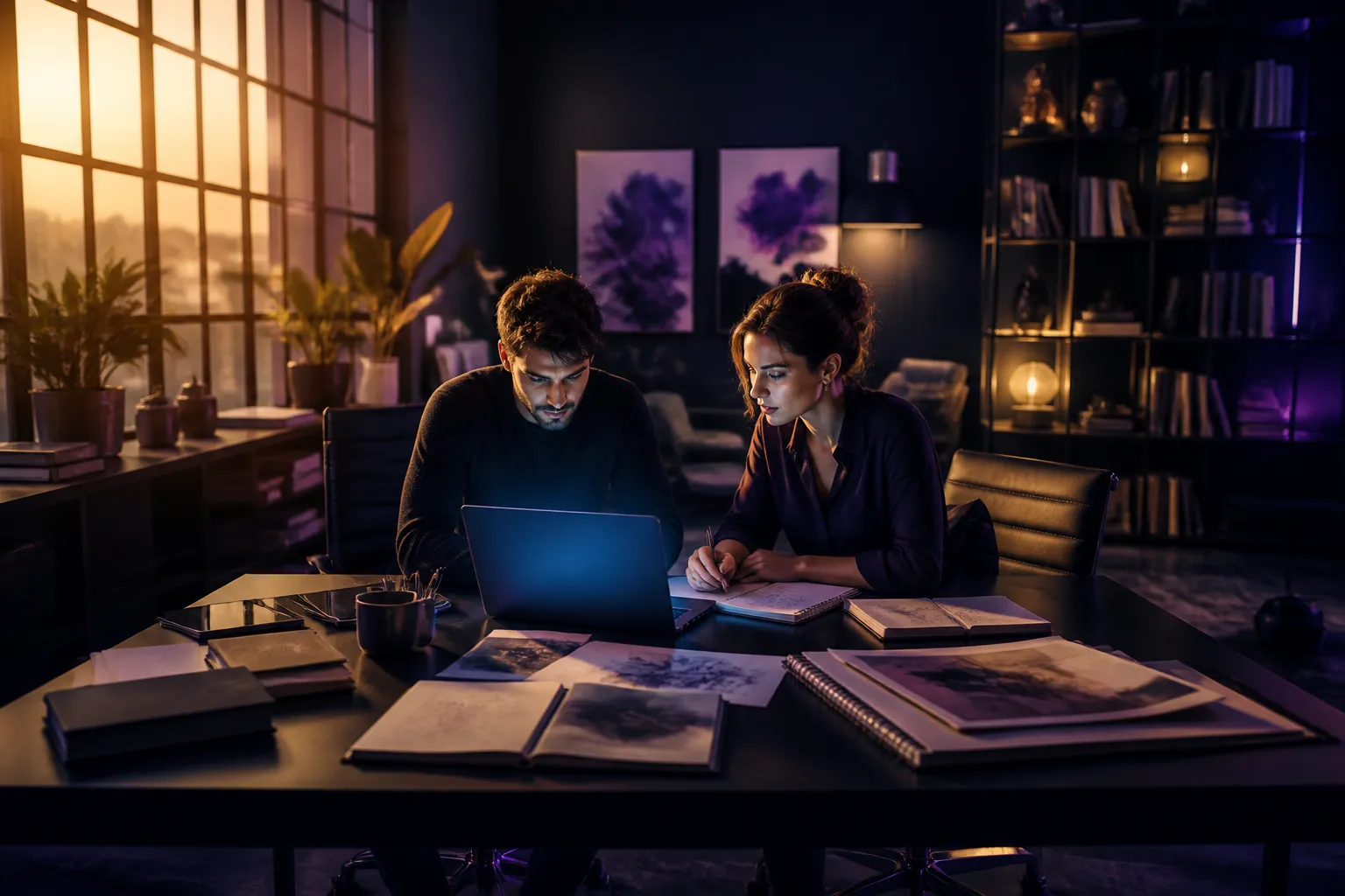 Kallatt AI Solutions team collaborating in a modern creative workspace
